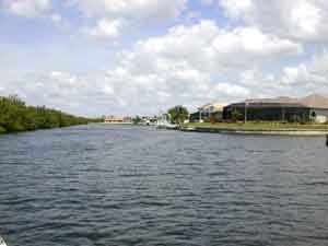 The perimeter canals of Punta Gorda Isles have mangroves on one side.  Homes facing the mangroves have insured a private view.