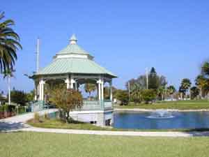 The Gazebo in Laishley Park, on the river by the new Justice Center.