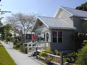 Downtown historic homes that have been turned in to small businesses.